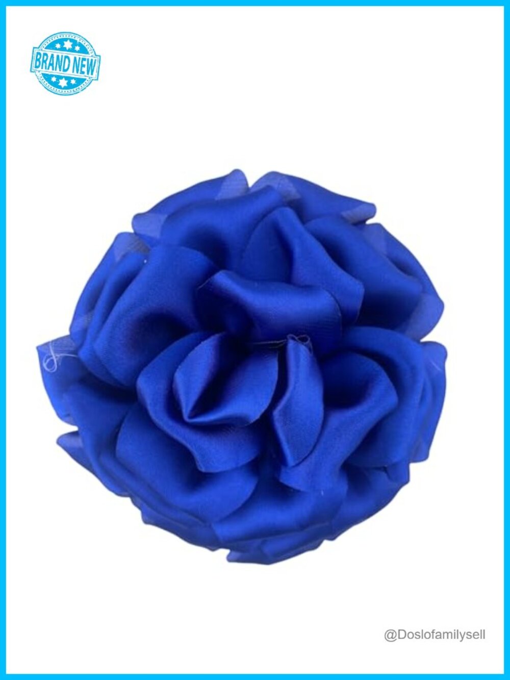 Elegant Satin & Fabric Flower Brooch Pin, 2-in-1 Clip & Pin, 11cm